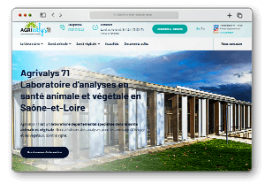 Réalisation site web Agrivalys71 - Laboratoire analyse biologie animale et végétale