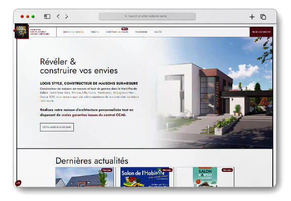 Réalisation site web Logis Style - Constructeur de maisons sur-mesure