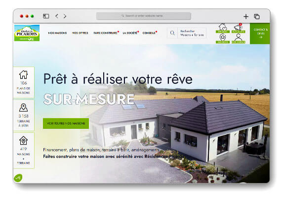 Réalisation site web Résidences Picardes - Constructeur de maisons Hauts-de-France