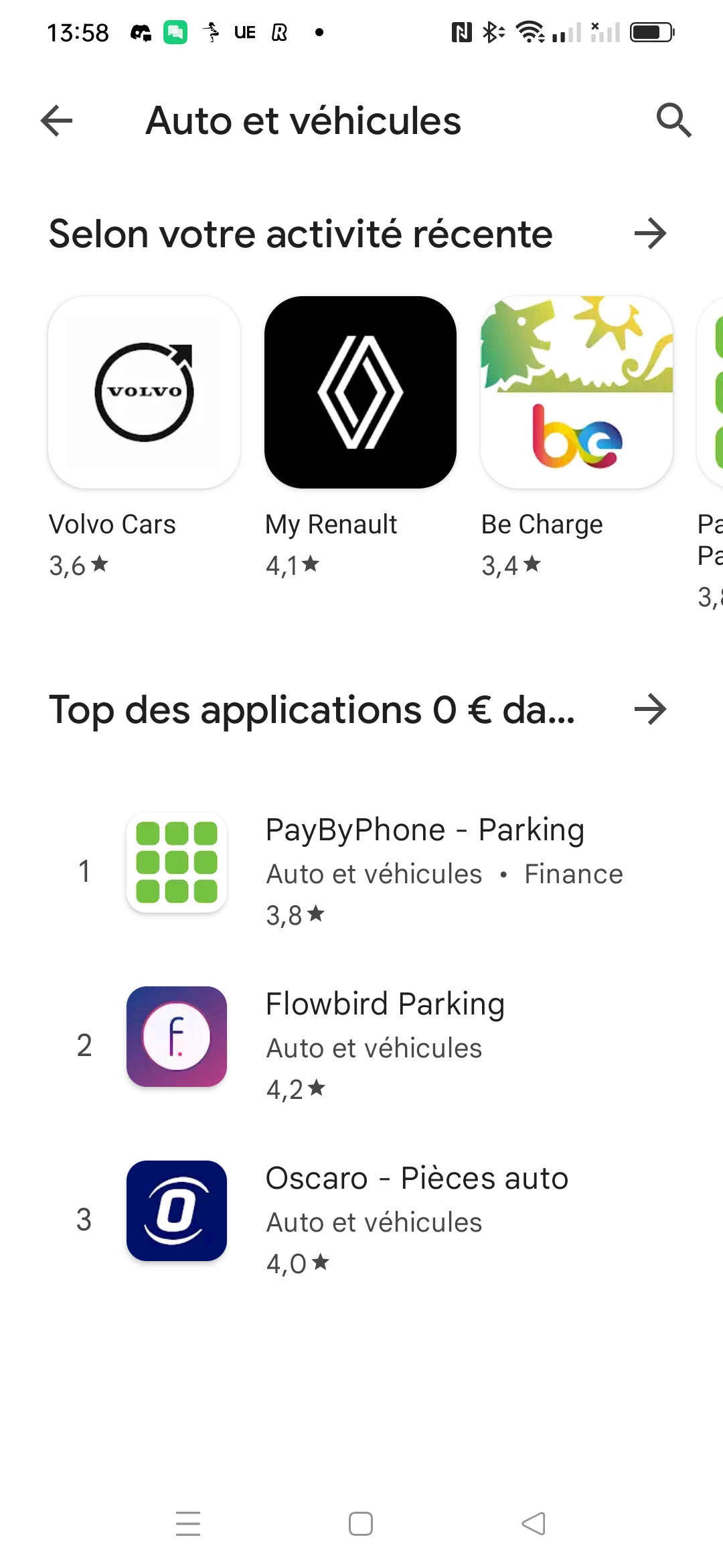 Capture d'écran Google Play - store applications mobiles